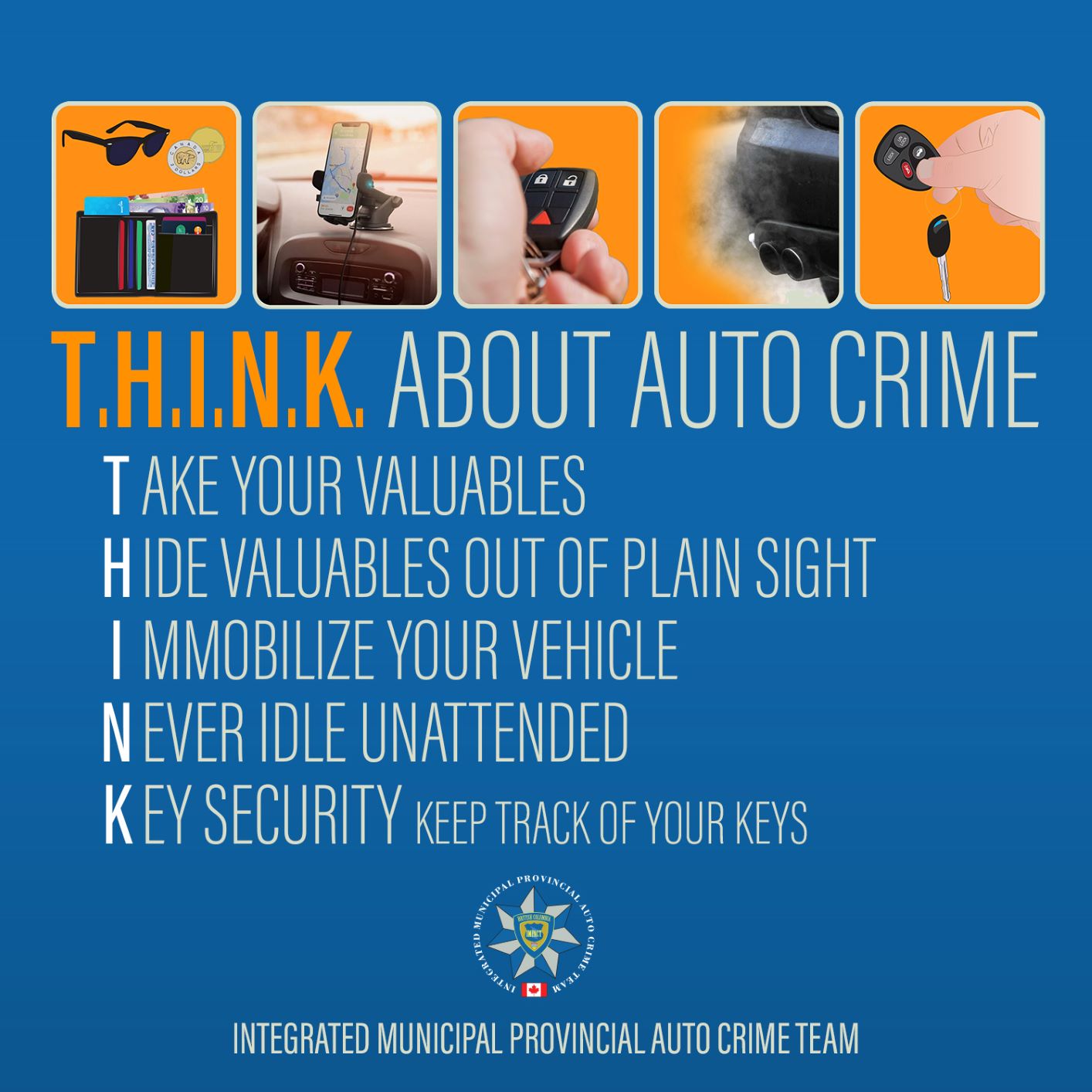 Infographic about auto crime prevention tips