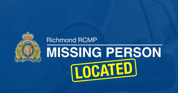 Richmond RCMP Missing Person Located