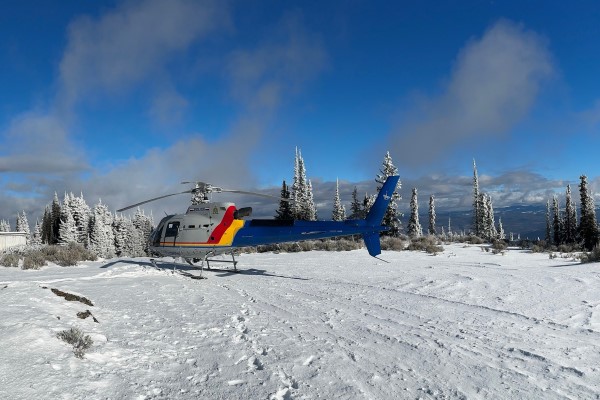 RCMP Helicopter on mountian top